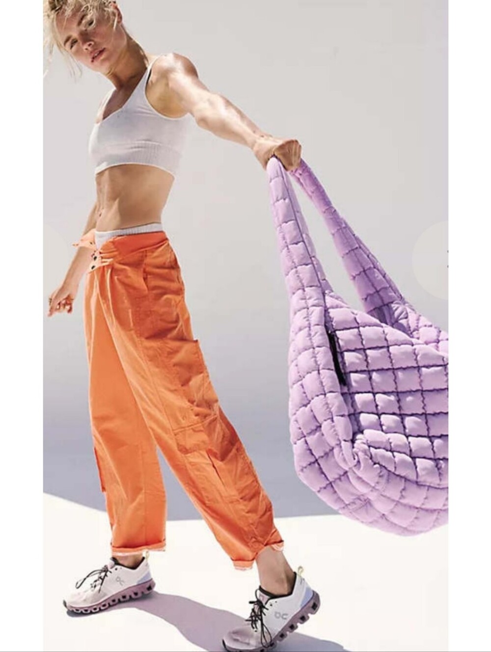 Free People Movement Quilted Carryall Bag Lilac Purple